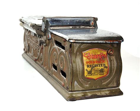 1930 general store steele receipt box|Antique 1900s General Store Metal Receipt Ticket Stub Box.